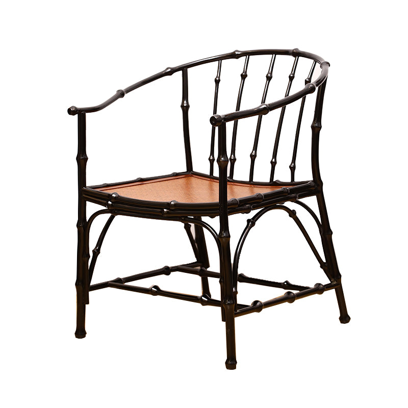 Cane Back Dining Chairs Traditional Slat Back Arm Chair for Dining Room