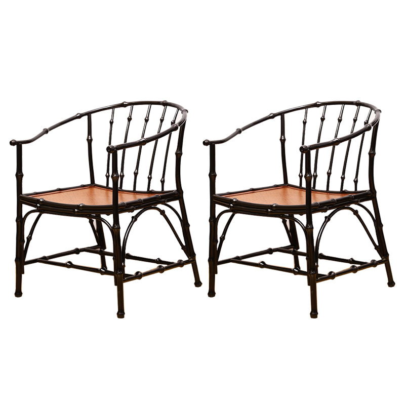 Cane Back Dining Chairs Traditional Slat Back Arm Chair for Dining Room