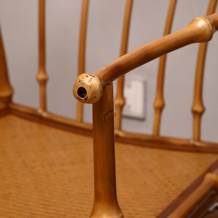 Cane Back Dining Chairs Traditional Slat Back Arm Chair for Dining Room