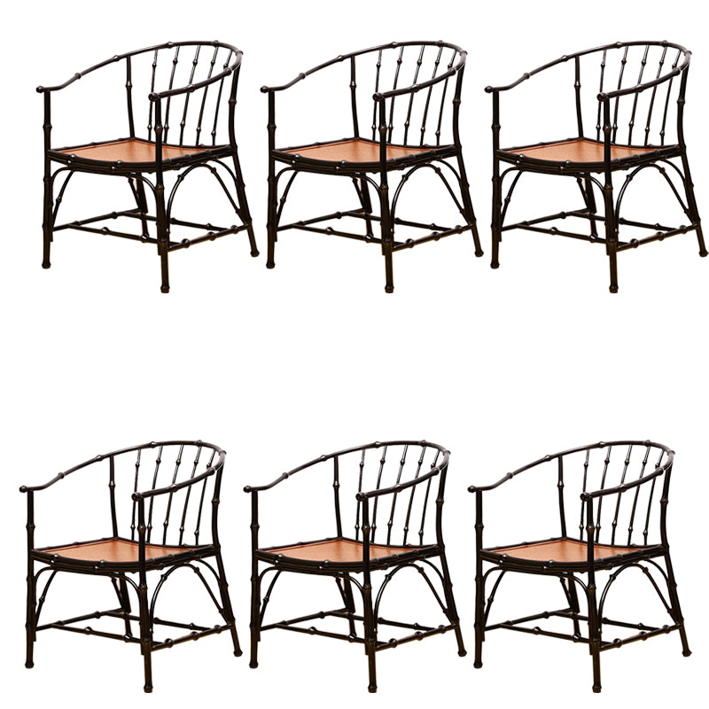Cane Back Dining Chairs Traditional Slat Back Arm Chair for Dining Room