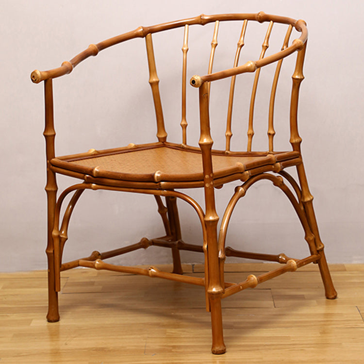 Cane Back Dining Chairs Traditional Slat Back Arm Chair for Dining Room