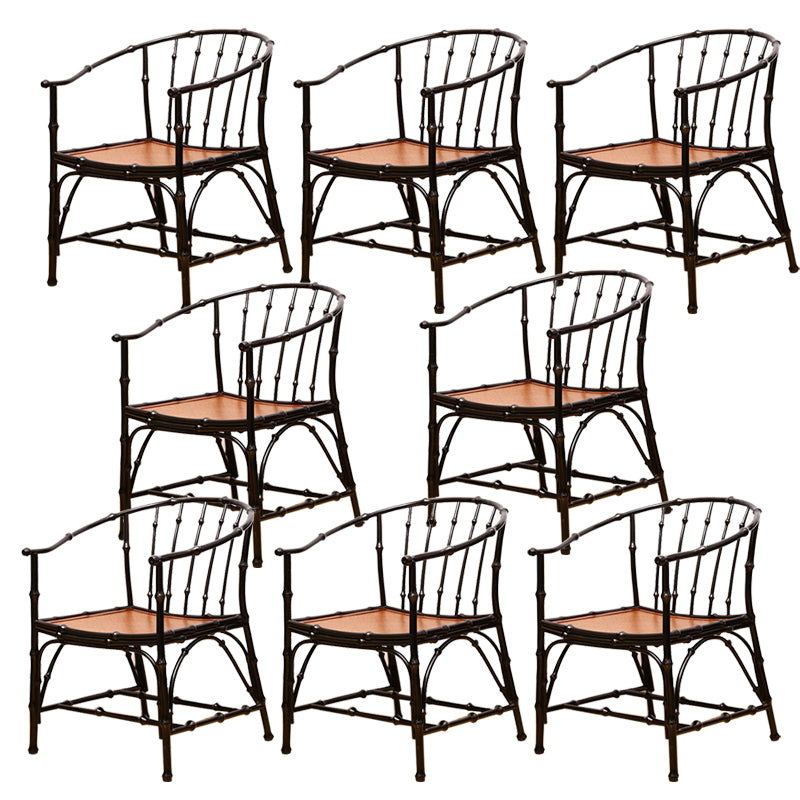 Cane Back Dining Chairs Traditional Slat Back Arm Chair for Dining Room