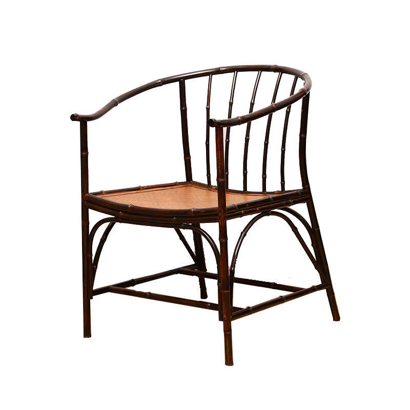 Cane Back Dining Chairs Traditional Slat Back Arm Chair for Dining Room