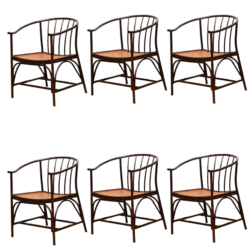 Cane Back Dining Chairs Traditional Slat Back Arm Chair for Dining Room
