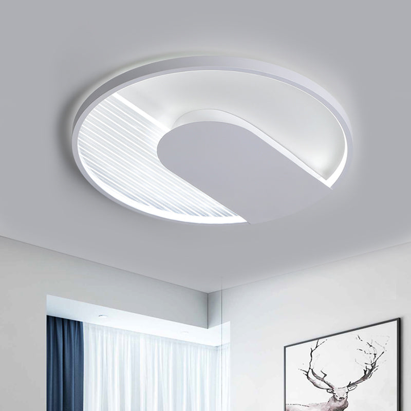 Minimalist U Shaped Flush Mount Acrylic Bedroom 18"/21.5" Wide LED Ceiling Light Fixture in Warm/White Light