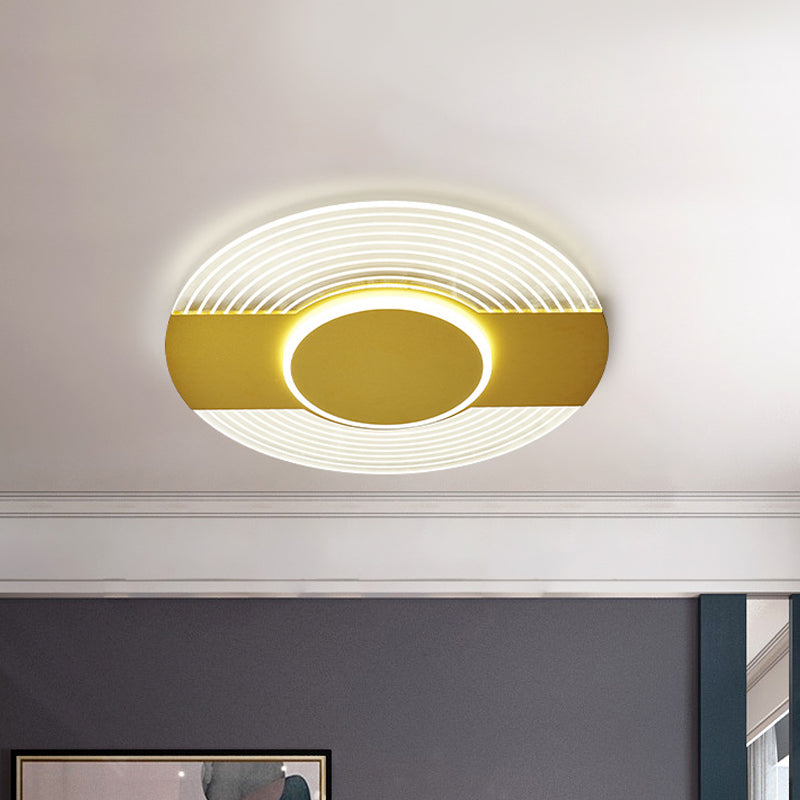 Ultrathin Disc LED Flushmount Lighting Simple Acrylic Gold LED Ceiling Flush Mount in Warm/White Light