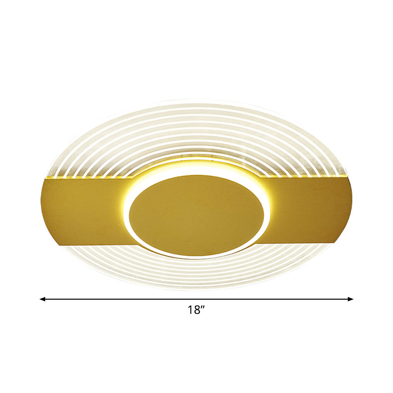 Ultrathin Disc LED Flushmount Lighting Simple Acrylic Gold LED Ceiling Flush Mount in Warm/White Light