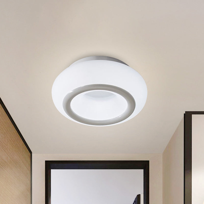 White Bean LED Ceiling Lamp Simplicity Acrylic Flush Mount Lighting in 3 Color Light