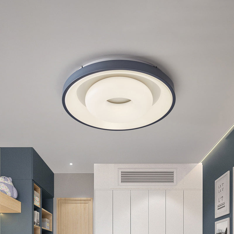 Macaron LED Ceiling Lighting Acrylic Blue-White Bubble/Round/Triangle Flush Mount Lamp with Acrylic Shade