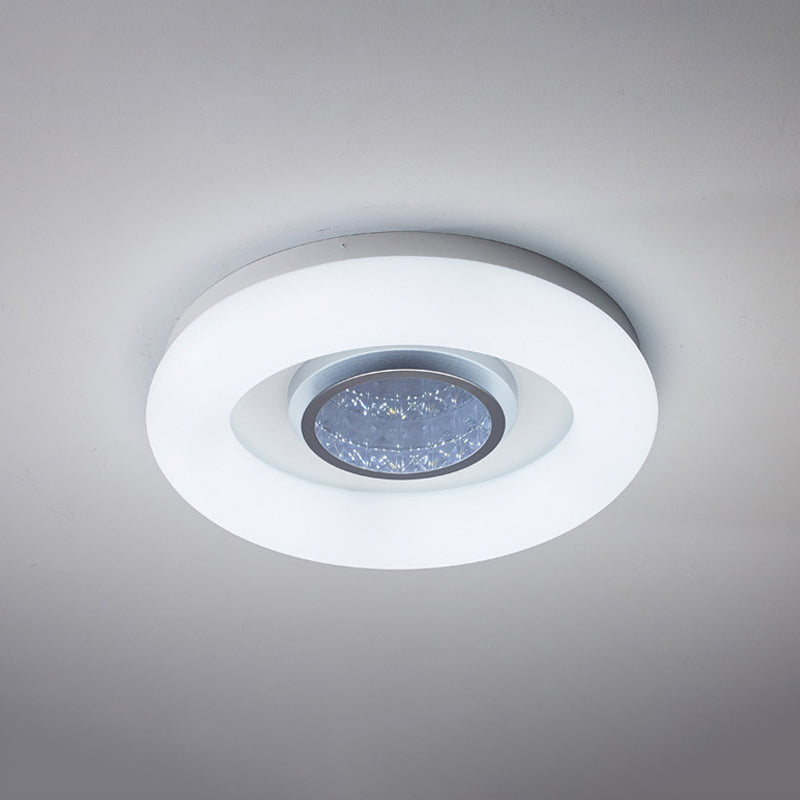 Bedroom LED Ceiling Flush Minimalist Black/Grey/Silver Flush Mount Light with Ring Acrylic Shade