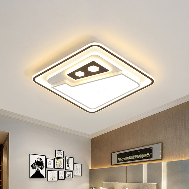 Contemporary LED Ceiling Flushmount Lamp White Splicing Square Flush Mounted Lamp with Acrylic Shade