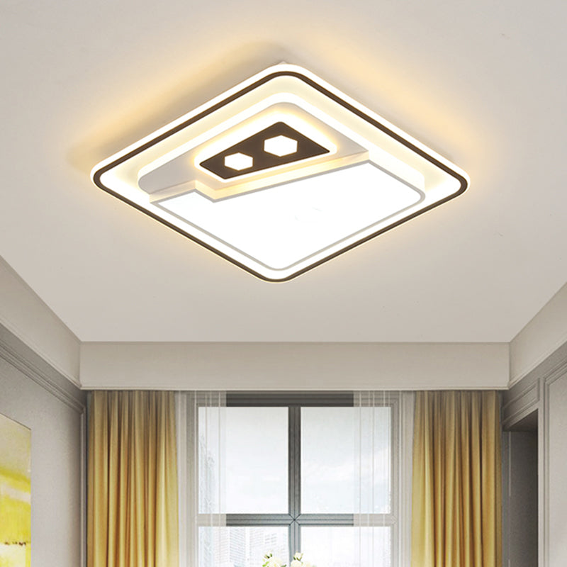 Contemporary LED Ceiling Flushmount Lamp White Splicing Square Flush Mounted Lamp with Acrylic Shade