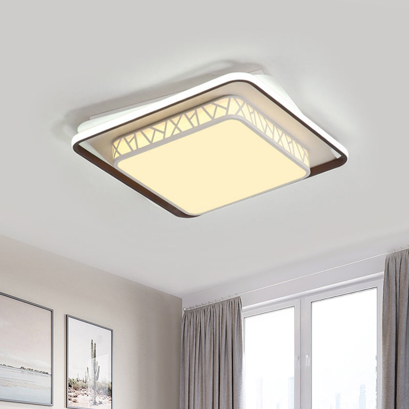 X-Side Square LED Flush Mount Lighting Modern Acrylic White LED Ceiling Light Fixture for Bedroom