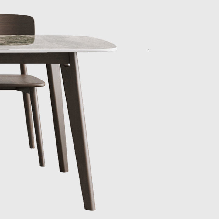 Modern Stone Dining Room Table for 2-6 Person Grey Rectangular Top