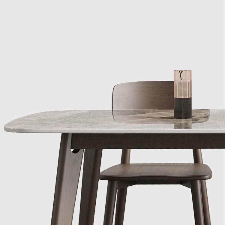 Modern Stone Dining Room Table for 2-6 Person Grey Rectangular Top