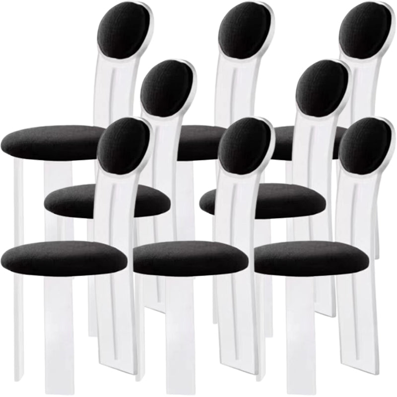 Contemporary Upholstered and Plastic Armless Dining and Accent Chairs