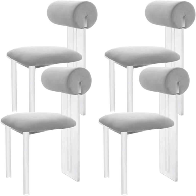 Contemporary Upholstered and Plastic Armless Dining and Accent Chairs