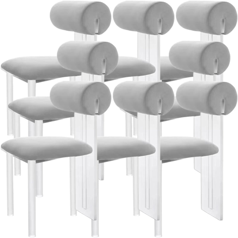 Contemporary Upholstered and Plastic Armless Dining and Accent Chairs