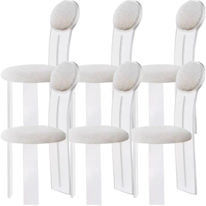 Contemporary Upholstered and Plastic Armless Dining and Accent Chairs