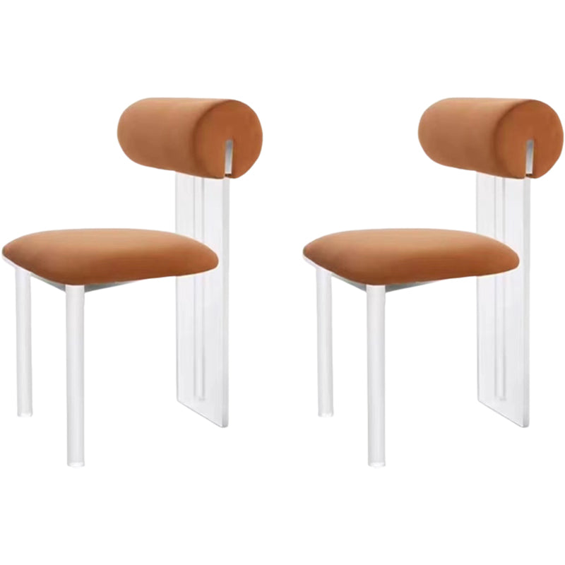 Contemporary Upholstered and Plastic Armless Dining and Accent Chairs
