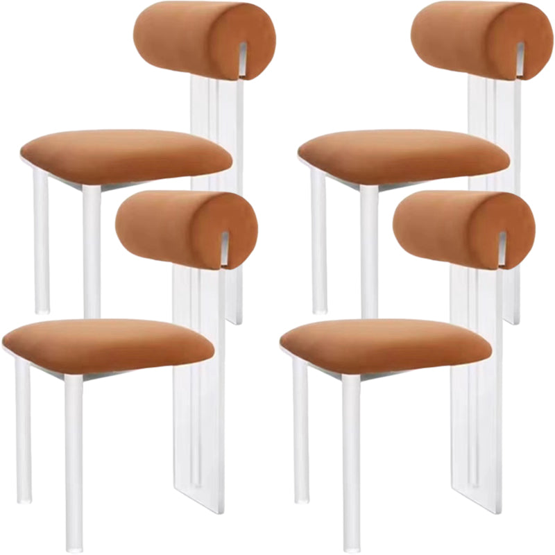 Contemporary Upholstered and Plastic Armless Dining and Accent Chairs