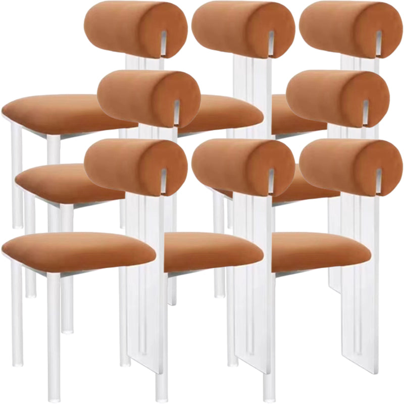 Contemporary Upholstered and Plastic Armless Dining and Accent Chairs