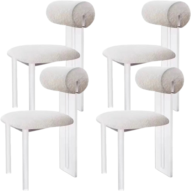 Contemporary Upholstered and Plastic Armless Dining and Accent Chairs