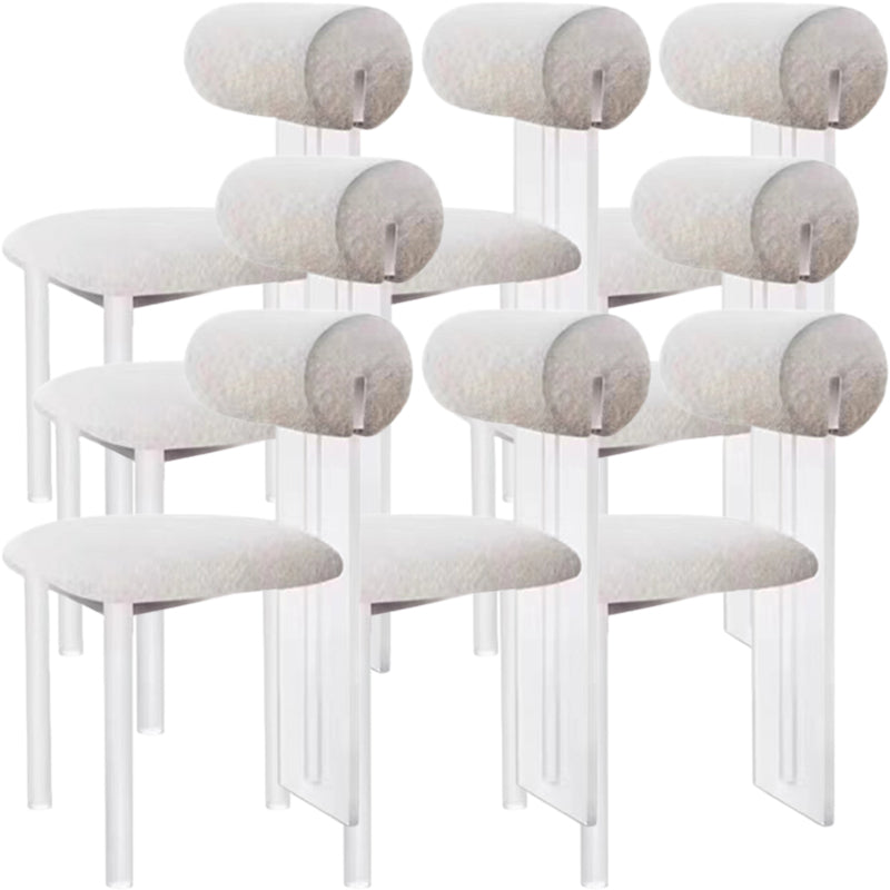 Contemporary Upholstered and Plastic Armless Dining and Accent Chairs