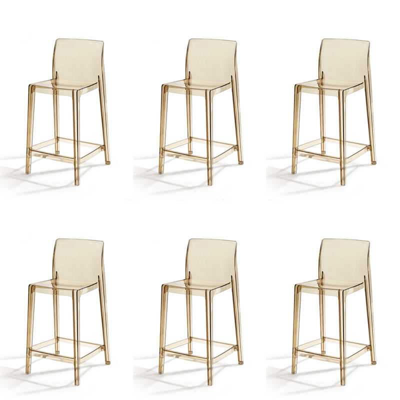 Contemporary Acrylic Armless Low Back Bar Stool with Footrest