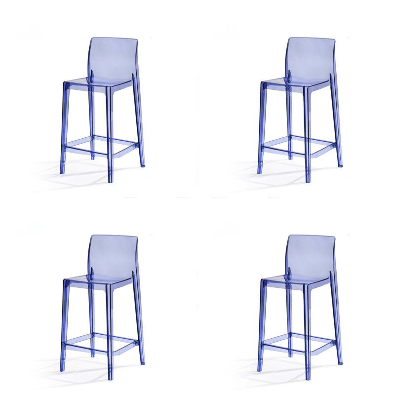 Contemporary Acrylic Armless Low Back Bar Stool with Footrest