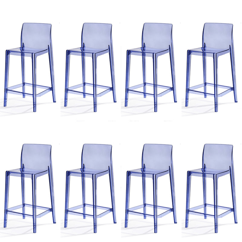 Contemporary Acrylic Armless Low Back Bar Stool with Footrest
