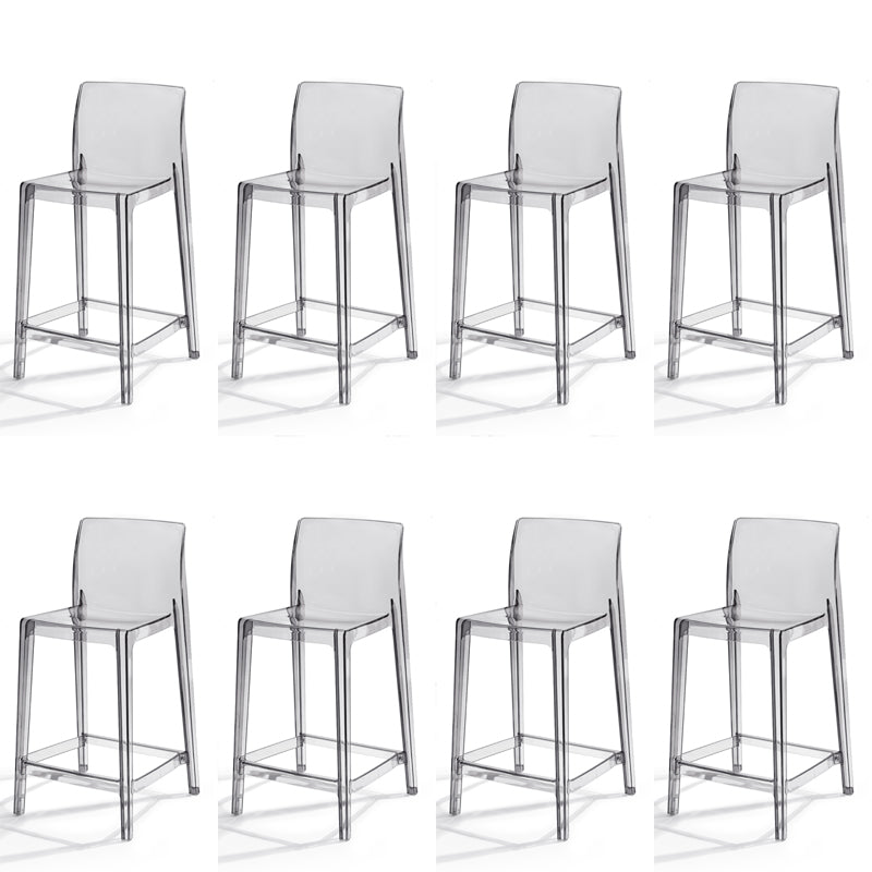 Contemporary Acrylic Armless Low Back Bar Stool with Footrest