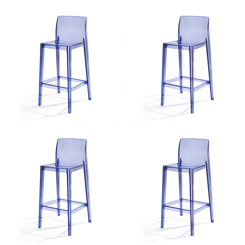 Contemporary Acrylic Armless Low Back Bar Stool with Footrest
