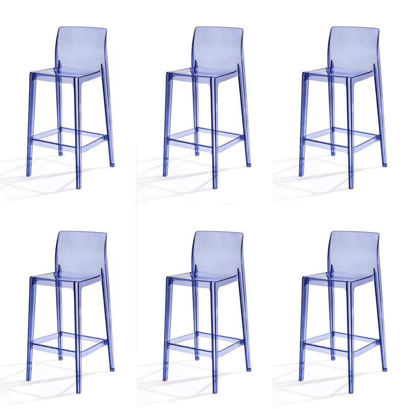 Contemporary Acrylic Armless Low Back Bar Stool with Footrest