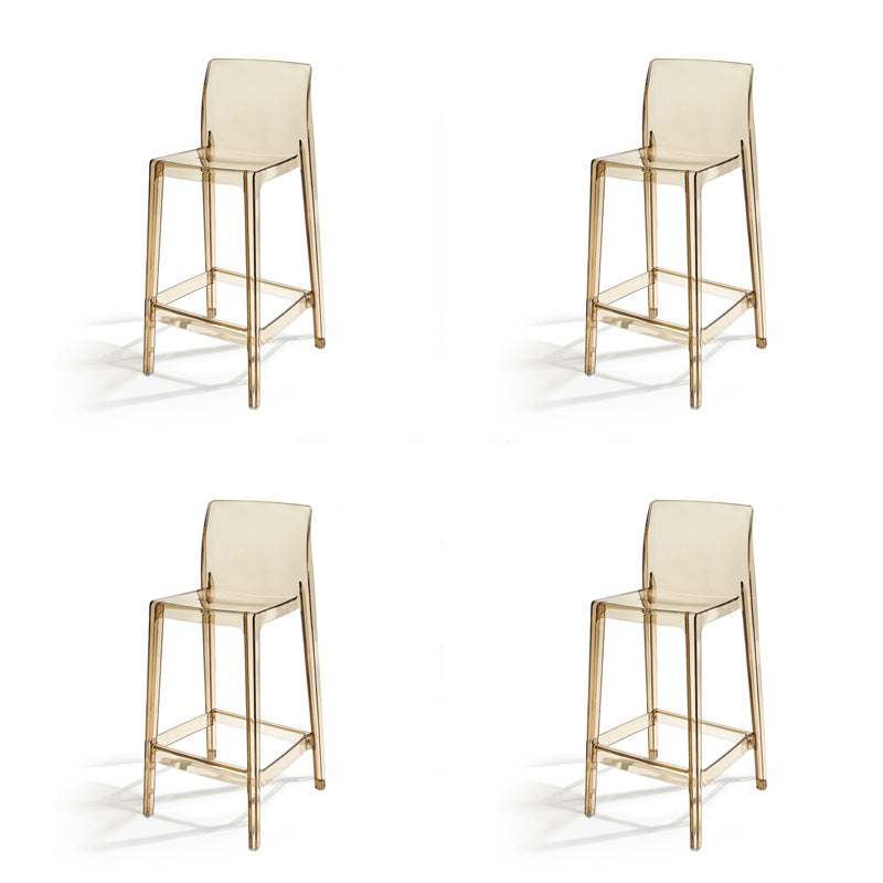 Contemporary Acrylic Armless Low Back Bar Stool with Footrest