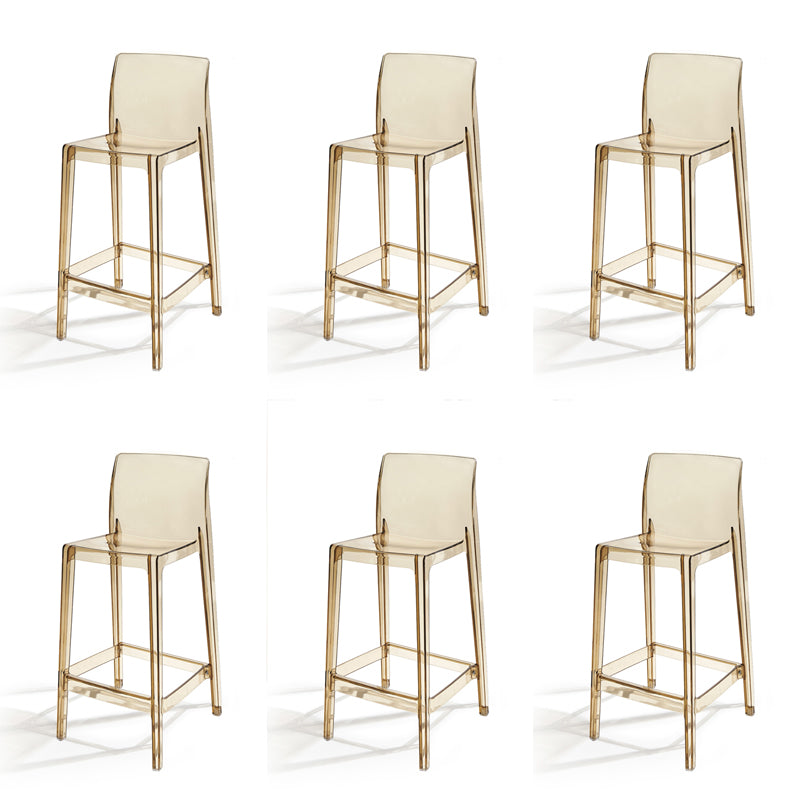 Contemporary Acrylic Armless Low Back Bar Stool with Footrest