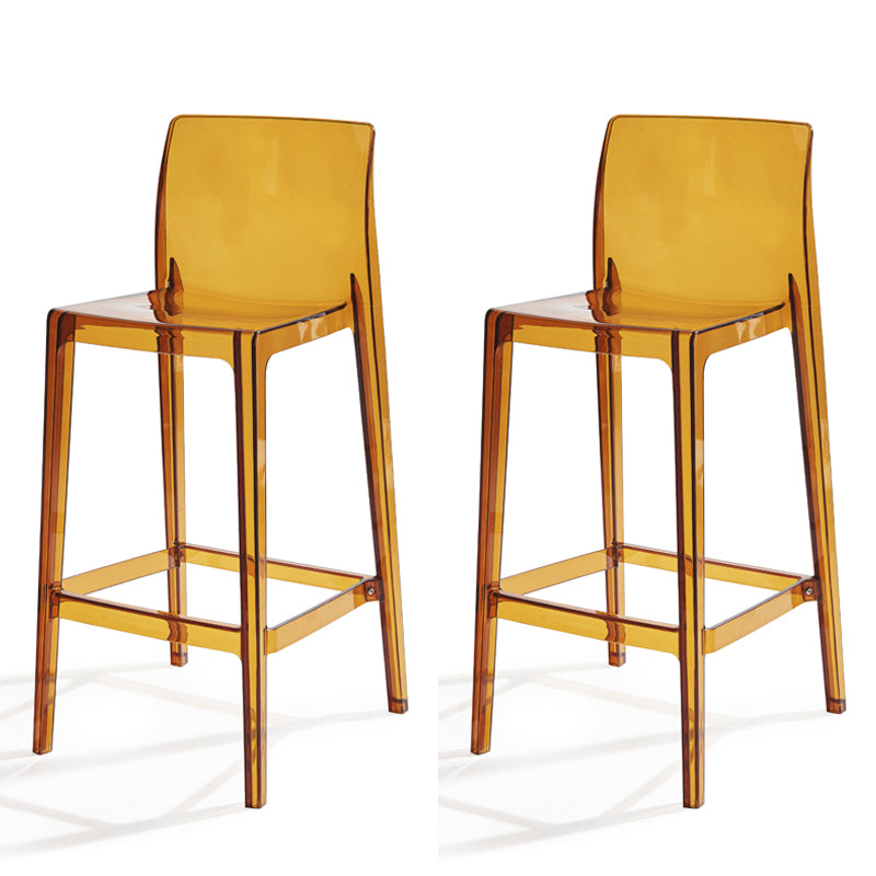 Contemporary Acrylic Armless Low Back Bar Stool with Footrest
