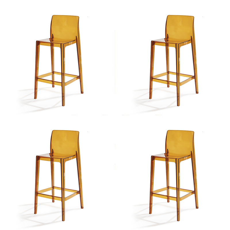Contemporary Acrylic Armless Low Back Bar Stool with Footrest