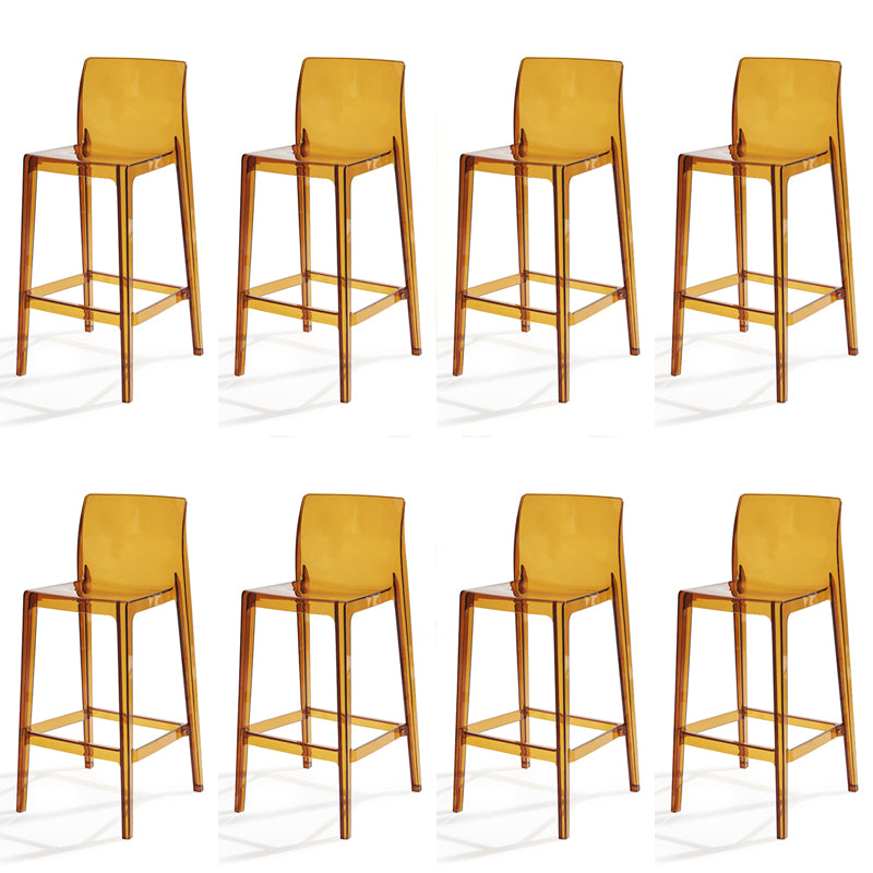 Contemporary Acrylic Armless Low Back Bar Stool with Footrest
