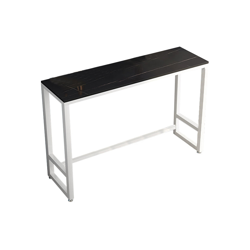 Matte Finish Rectangle Pub Table with Metal Frame for Living Room