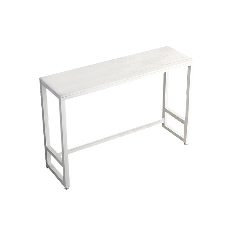 Matte Finish Rectangle Pub Table with Metal Frame for Living Room