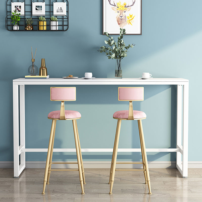 Matte Finish Rectangle Pub Table with Metal Frame for Living Room