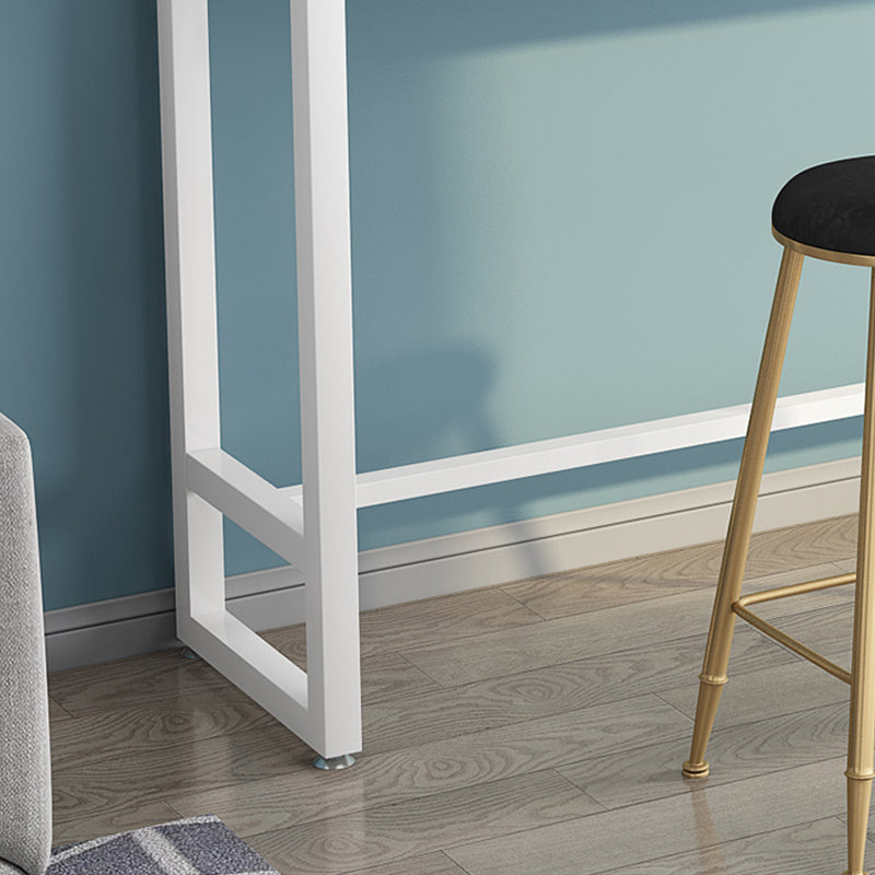 Matte Finish Rectangle Pub Table with Metal Frame for Living Room