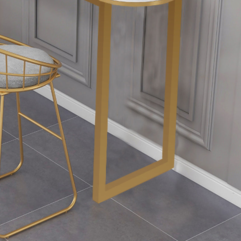 Contemporary Free Form Bar Table with Metal Base for Living Room