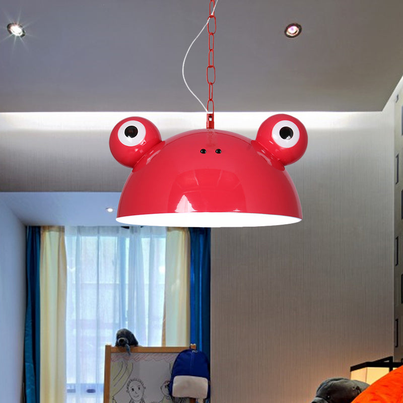 Kikker kleuterschool plafond hanger ijzer 1 lamp kinderstijl hangende lampkit in rood/blauw/groen