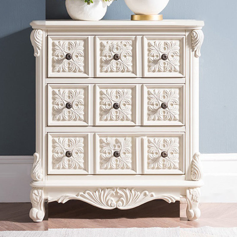 Traditional Wooden Storage Chest Home Vertical Chest with 3 Drawers