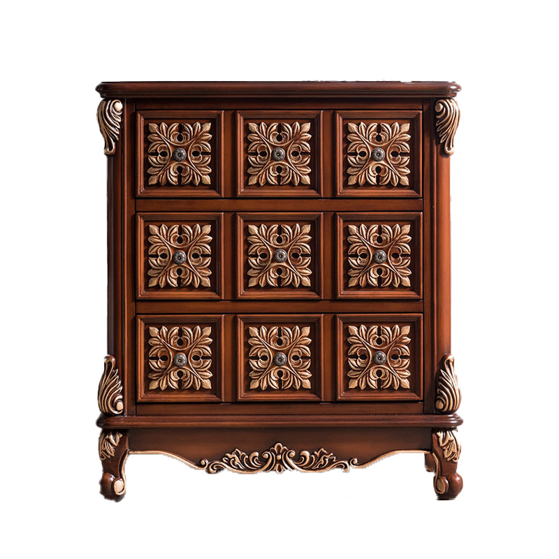 Traditional Wooden Storage Chest Home Vertical Chest with 3 Drawers