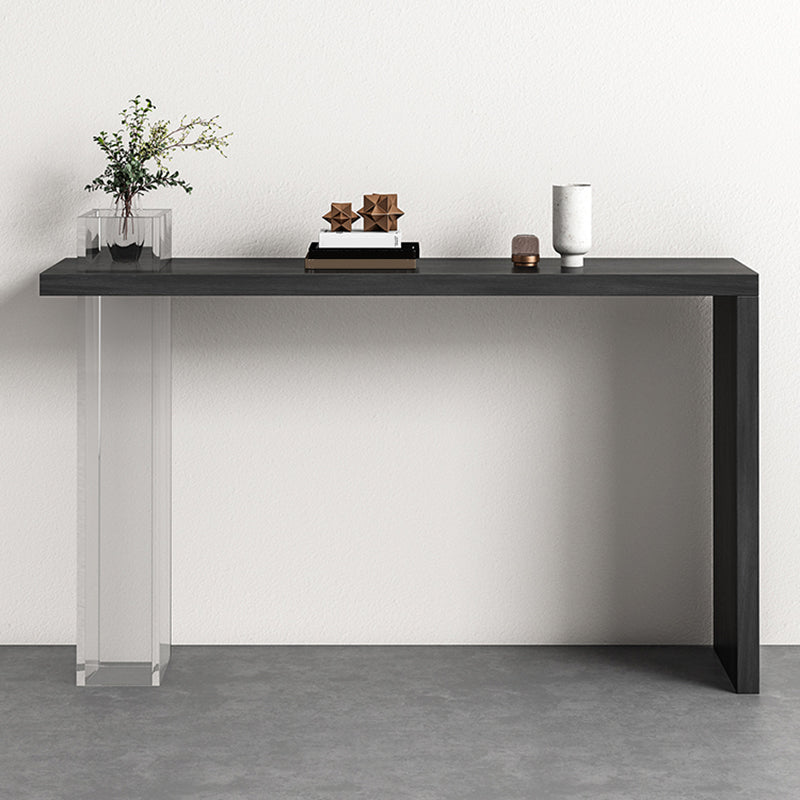 Contemporary Wooden Console Accent Table with Acrylic Bracket for Hall
