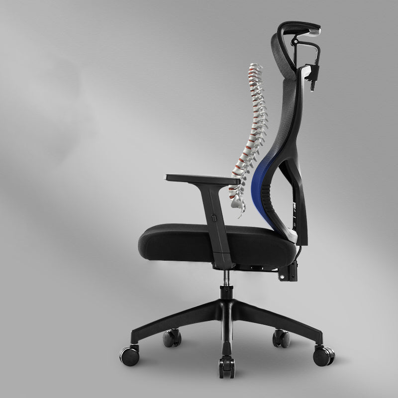 Black Modern Slide Office Chair Adjustable Seat Height Fixed Arms with Wheels