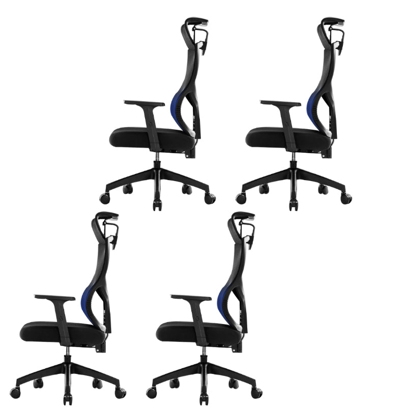 Black Modern Slide Office Chair Adjustable Seat Height Fixed Arms with Wheels